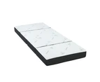 Portable Folding Mattress 180cm with Bamboo Cover - White and Grey