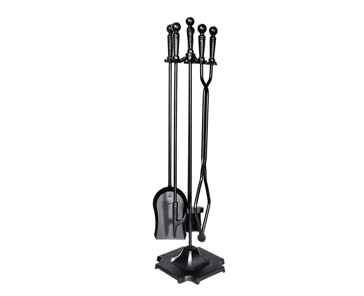 4 Piece Fireplace Tool Set - Black