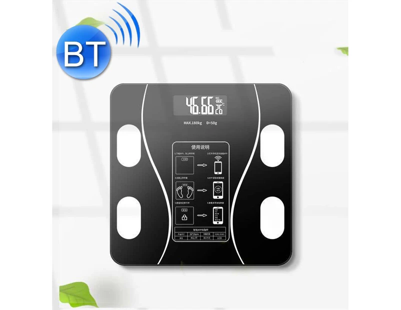 Smart Bluetooth Weight Scale Home Body Fat Measurement Health Scale Charge Model (Curve Black)