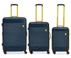 Nautica 3-Piece Sunset Park Hardcase Luggage Set - Navy/Yellow