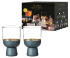 Set of 2 Tempa 340mL Aria Glass Highball Tumbler - Teal