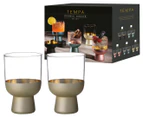 Set of 2 Tempa 340mL Aria Glass Highball Tumbler - Gold