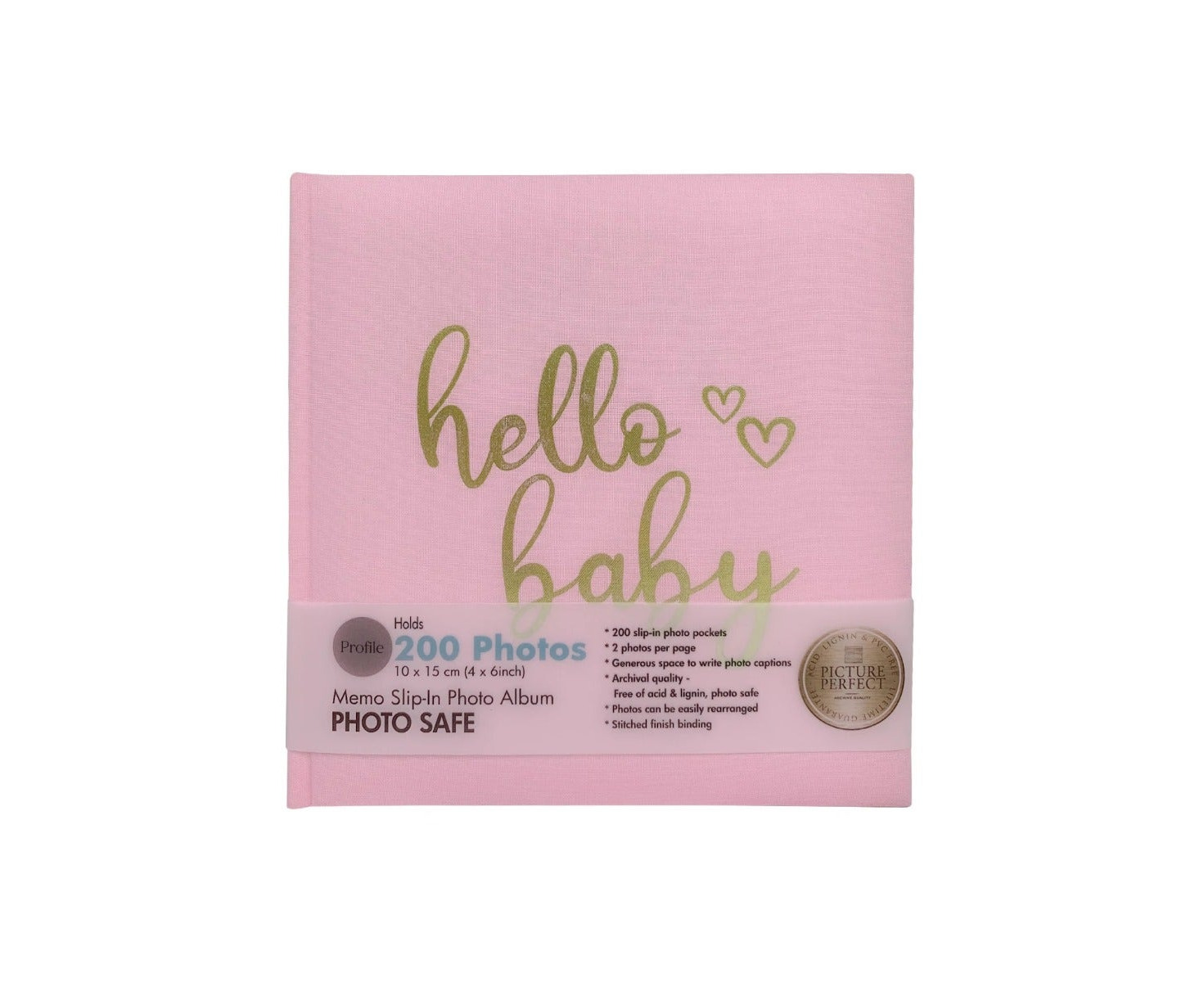 Hello Baby Pink Slip-In Album - 200 Photos