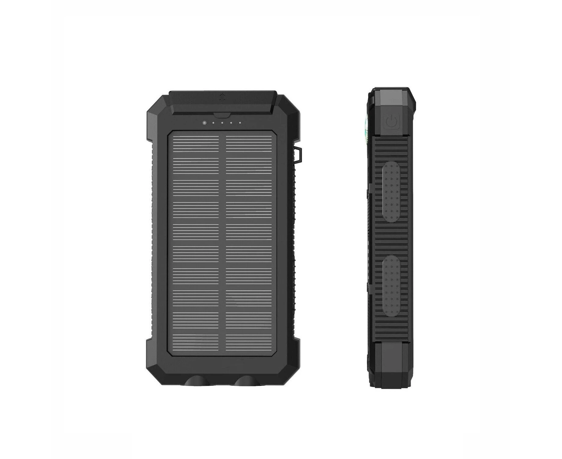 Portable Solar Fast Charger Power Bank Dual USB 500000mAh - Black(solar)