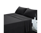 Black Bed Sheet and Pillowcase Set
