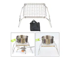 Folding Grill Adjustable Campfire Gas BBQ Grilling Rack Barbeque Garden