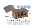 Deluxe Outdoor Travel Willow Picnic Basket Set - 4 Person