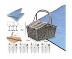 Deluxe Outdoor Travel Picnic Basket Set - 4 Person