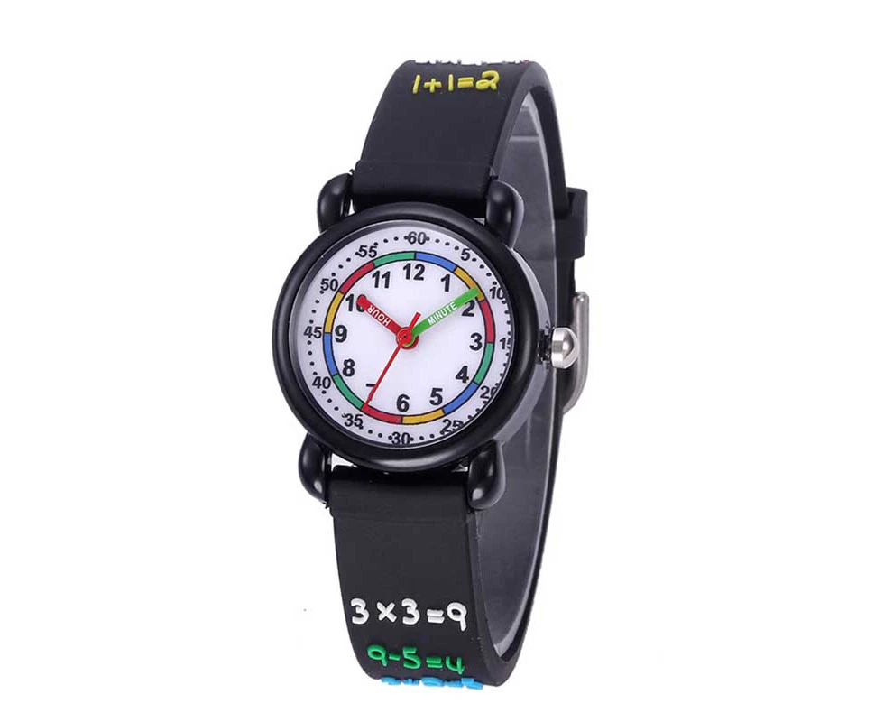 WIWU Kids Watches 3D Cartoon Waterproof Silicone Wrist Watch-Black