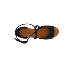 Bondi Winter Ladies Dress Sandals Crossover Ankle Strap Heel In Wedge Size 5-10 - Black