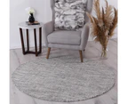 Hand Knotted Scandi Grey Reversible Wool Round Rug