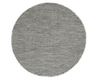 Hand Knotted Scandi Charcoal Grey Reversible Wool Round Rug