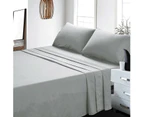 Silver Bed Sheet and Pillowcase Set