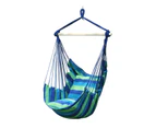 Hanging Hammock with Pillow - Blue&Green(With stick)