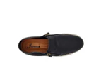 Jemma Alia Ladies Casual Shoes Soft Leather Upper Flat Sole Double Zip - Black