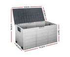 Lockable Outdoor Storage Container Box Grey - 290L