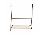 Pine Wood Free Standing Clothes Drying Rack Organiser - Brown