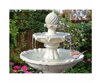3 Tier Solar Powered Garden Water Fountain - Ivory