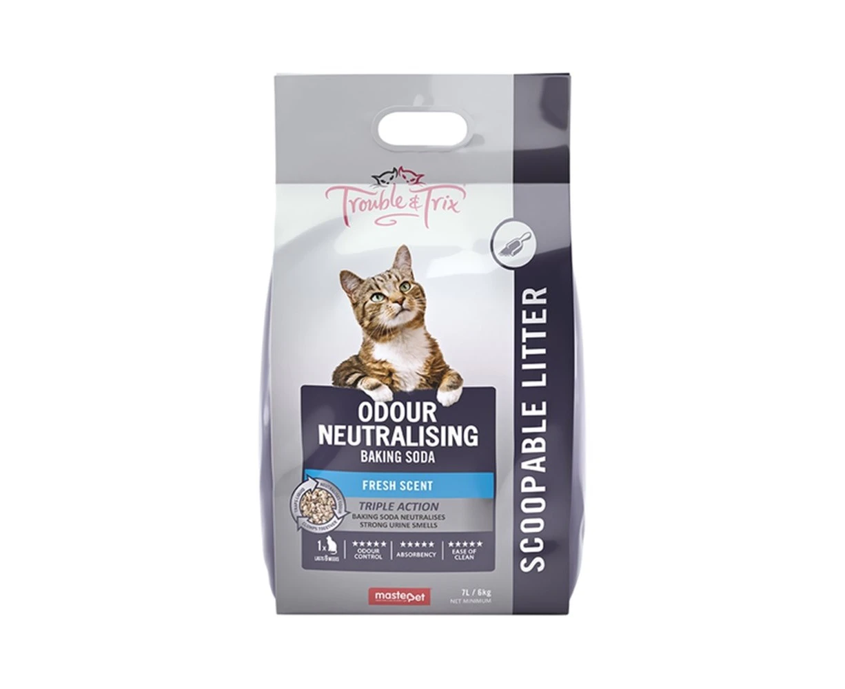 Trouble & Trix Clumping Odour Neutraliser Baking Soda Cat Litter 7L