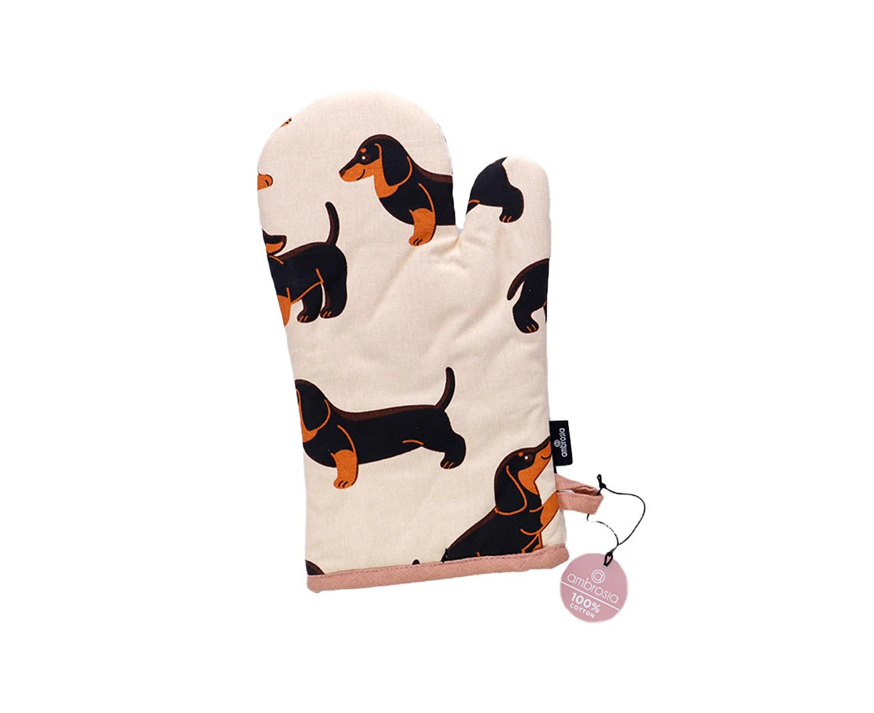 Ambrosia Cotton Oven Glove Dachshund 100% Cotton