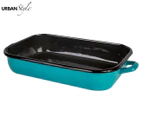 Urban Style 26cm Enamel Baking Dish Rectangle Roasting Tray Oven Bakeware Teal