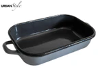 Urban Style 26cm Enamel Baking Dish Rectangle Roasting Tray Oven Bakeware Grey