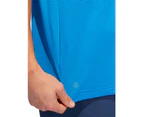 adidas Ottoman Stripe Polo Shirt - Blue Rush/Semi Mint Rush -  Mens