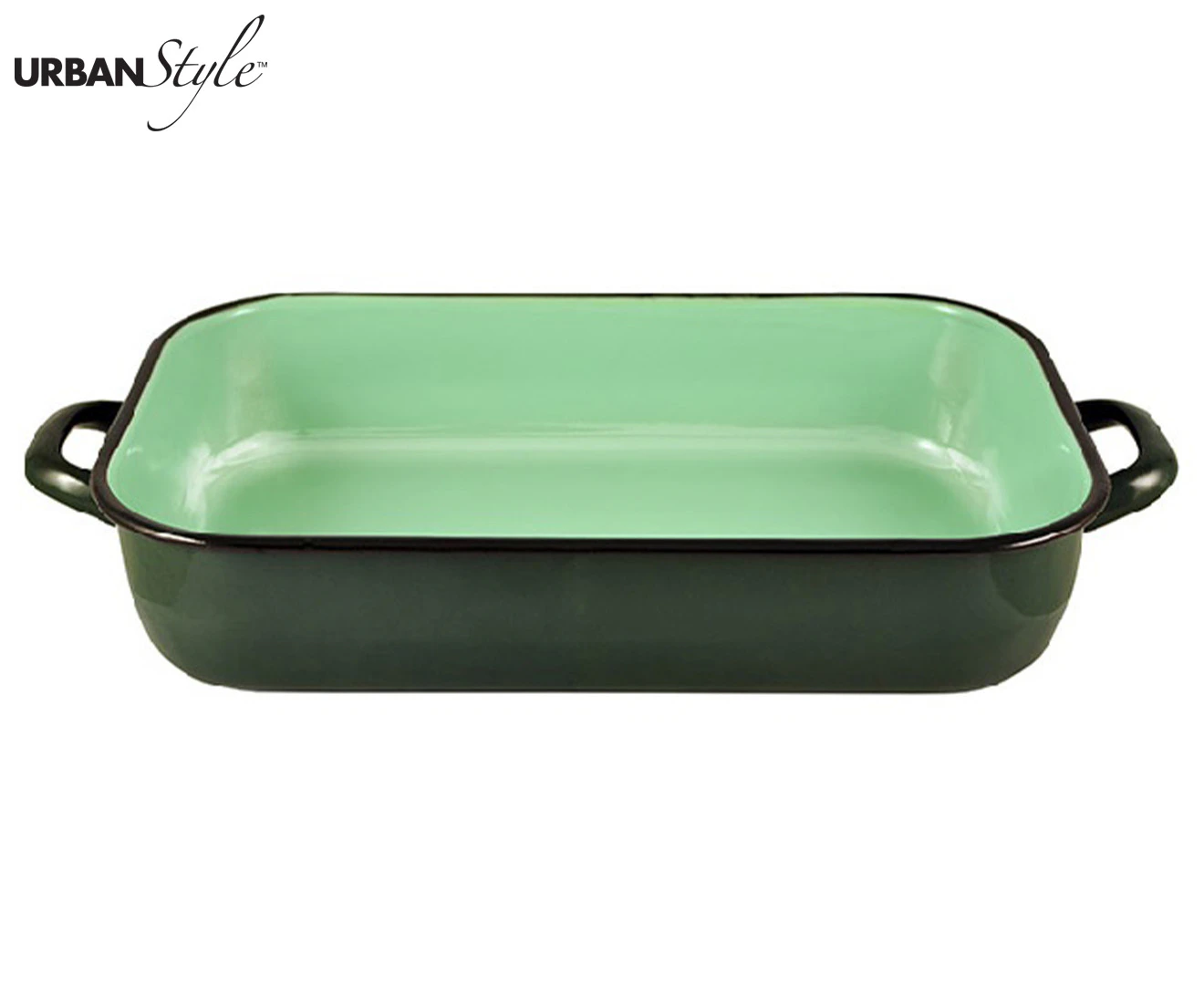 Urban Style 3.4L Enamel Baking Dish Rectangle Roasting Tray Oven Bakeware Green