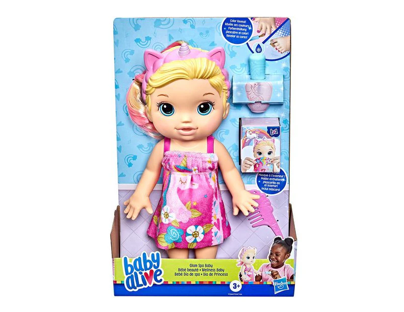 Baby Alive - Glam Spa Baby Doll - Blonde Hair - Pink