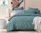 CleverPolly Linen Look Quilt Cover Set - Green