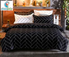 CleverPolly Glen Quilt Cover Set - Black/White