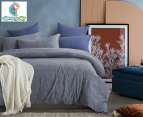 CleverPolly Linen Look Quilt Cover Set - Charcoal Grey