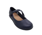 Jemma Orchid Ladies Leather Casual Shoe Mary Jane Style Flat Wide fit - Navy