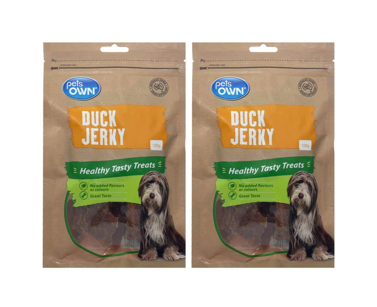 2x Pets Own Duck Jerky Healthy Chews Tasty Dog/Pet Treat/Food/Rewards/Snack 120g