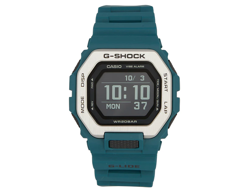 Casio G-Shock 44mm G-LIDE GBX-100-2DR Resin Watch - Ocean Green/Black/Silver