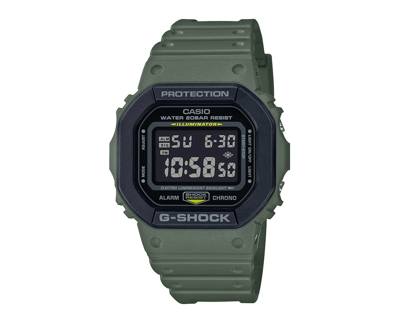 G-Shock Square Camo Green Watch DW5610SU-3D