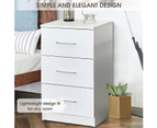 Advwin Bedside Table 3 Drawer Nightstand Storage Bed Side Table White