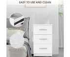 Advwin Bedside Table 3 Drawer Nightstand Storage Bed Side Table White