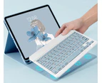 iPad 7th Gen Generation 10.2 Inch 2019 Bluetooth Keyboard Case Cover with Pencil Holder - Light Blue
