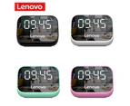Lenovo TS13 Wireless Bluetooth 5.0 Full-Range Speaker Multi-Function Mirror LED Alarm Clock – Pink