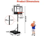 ADVWIN Kids Basketball Hoop Stand System Portable Adjustable Height Indoor Outdoor Training Play Teenagers Gift