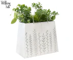 Willow & Silk 30.5x16x33cm Handbag Planter - Distressed White