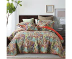 100% Cotton Bedspread Coverlet Set Comforter Quilt for Queen King Size Bed 230x250cm Spruce Red