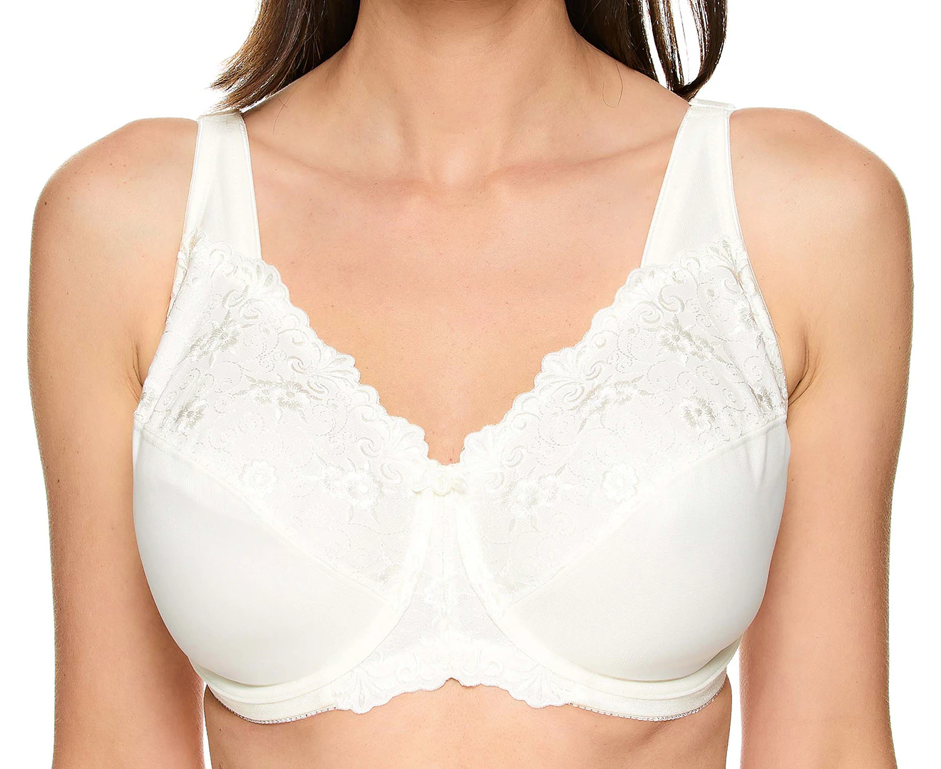 Triumph Women's Embroidered Minimiser Bra - Vanilla