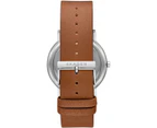 Skagen Signatur Three-Hand Brown Leather Mens Watch SKW6578