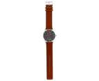 Skagen Holst Multifunction Stainless Steel Quartz Skw6086 Men's Watch Charcoal Dial, Brown Leather Strap