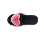 Lookbook Womens Fuzzy Slippers Open Toe Cozy Memory Foam Sandals-Love Rose