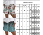 sunwoif Womens Elastic Waist Printed Hot Pants Summer Casual Beach Shorts - Light Grey
