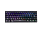 GK61 Mechanical Keyboard 61 Keys Hot Swappable Gateron Optical Switch RGB Type-C Wired Programmable 60% Layout Gaming Keyboard -Black Silver Switch