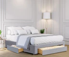 Milano Decor Palermo Upholstered Bed Base w/ Storage Drawers - Grey